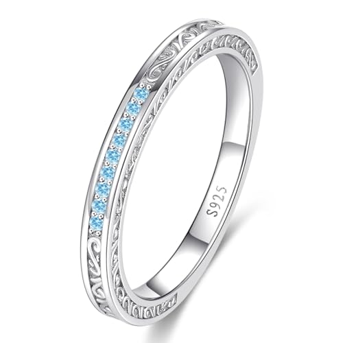 Yaresul Vintage Celtic Knot Women's Engagement Ring Sets Size 5-9 | 925 Sterling Silver/14K Gold Plated Stackable Wedding Bands Rings Cubic Zirconia Women Bridal Sets Wedding Ring Band - color: G3-Silver-March-Wedding Band