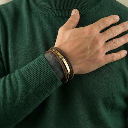 Silver Cuff Bracelet, Dainty Minimalist Unisex Bangle, Hypoallergenic, Tarnish-Resistant, Premium Eco Friendly Gift Box Included - color: Gold