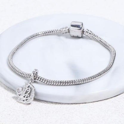 925 Sterling Silver Letter Charms for Pandora Bracelets Silver Letter A Alphabet Charm Initial Dangle Charms Beads Jewelry Gift for Women - style: Dangle Letter Charm D