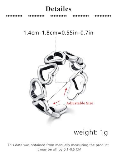 3pcs Silver Gold Toe Rings for Women Gold Toe Ring Silver Toe Rings non Tarnish Adjustable Womens Toe Rings Big Toe Jewelry Simple Tail Ring Stackable Rings - style: B1-heart basic moon-silver