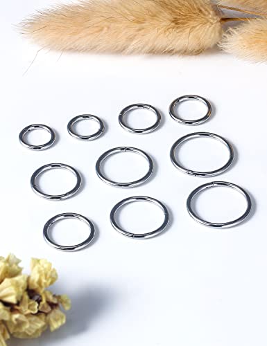 Vsnnsns 14G 16G Septum Nose Rings Hoops Lip Ring Piercing Jewelry 316L Surgical Steel Hinged Segment Clicker Cartilage Tragus Helix Conch Rook Daith Lobe Earrings Hoops Piercing Jewelry for Women Men - color: 14G-Silver