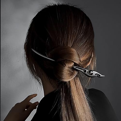 Hair Sticks for Buns 9.0" Ebony Hair Chopsticks for Women Long Hair Simply Wooden Hair Pin sticks (4-blackwood) - color: 4-blackwood