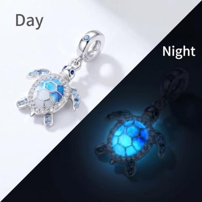 LNQOBU 925 Sterling Silver Charms Color-changing Chameleon Dangle Charm Beads Glow in the Dark Charme fits Pandora Bracelets and Necklace Jewelry Gift for Women - style: Glow in the dark 1739