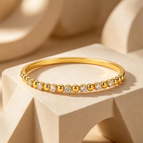 hotoo Gold Plated Bangle Bracelet for Women - style: Knotted