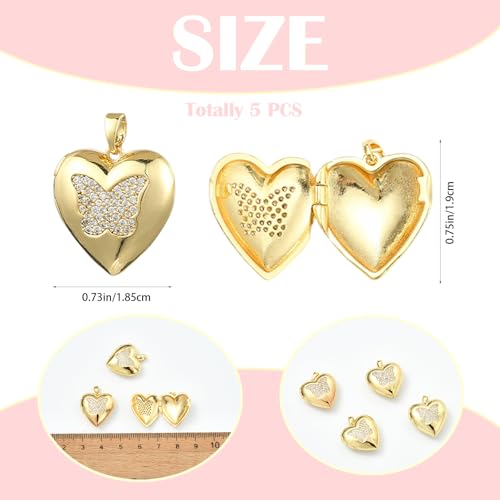 Photo Locket Charms for Jewelry Making Brass Frame Charms Memorial Bracelet Necklace Earring Keychain - style: Butterfly