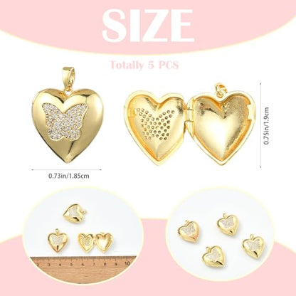 Photo Locket Charms for Jewelry Making Brass Frame Charms Memorial Bracelet Necklace Earring Keychain - style: Butterfly