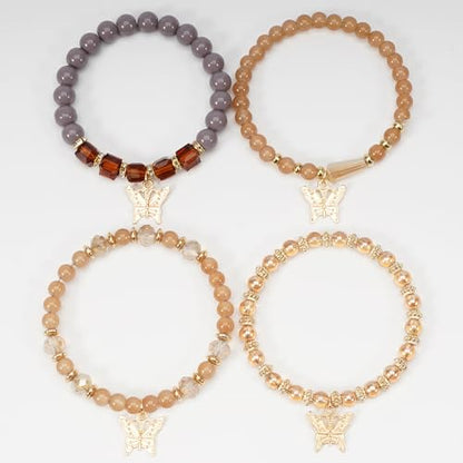 Boho Wooden Beads Bracelets Bohemian Bracelet Stack for Men Women Wood Beaded Bracelet Set - color: P