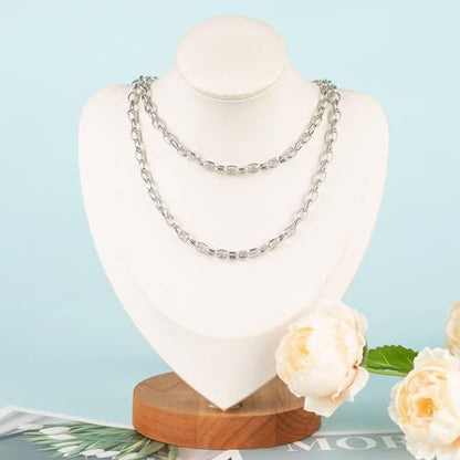 UMAOKANG 16.4 Feet Stainless Steel Jewelry Making Chain Oval Chains Bulk with Jewelry Findings Men and Women Necklace DIY - color: Steel Rolo