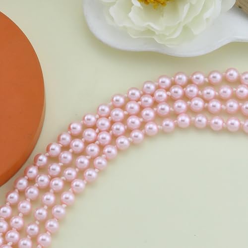Pearl Necklaces for Women 60'' 70" Long Pearl Necklace 15.75'' Pearl Choker Necklace Chunky Bead Layered Faux Pearl Dangle Wedding Bridal 1920s Gatsby Christmas Costume Jewelry Gifts - color: Pink-60“