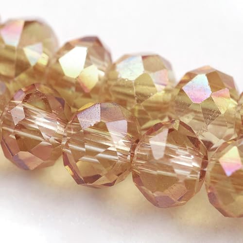 1450pcs Faceted Rondelle Glass Seed Beads 3x2mm Mini Crystal Loose Spacer Beads for DIY Friendship Bracelet Necklace Beading Craft Jewelry Making Ornament, Bisque - color: Bisque