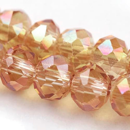 1450pcs Faceted Rondelle Glass Seed Beads 3x2mm Mini Crystal Loose Spacer Beads for DIY Friendship Bracelet Necklace Beading Craft Jewelry Making Ornament, Bisque - color: Bisque