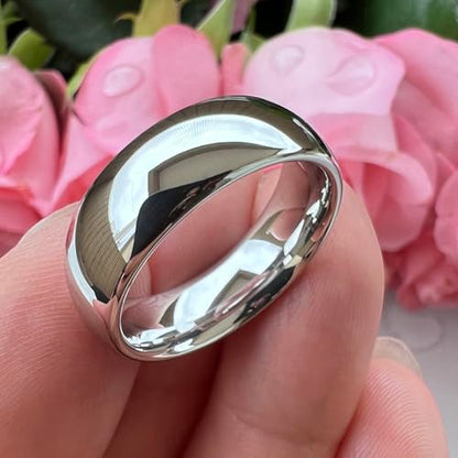 TUTISS 2mm 3mm 4mm 5mm 6mm 7mm 8mm 10mm White Tungsten Rings for Men Women Engagement Wedding Bands Domed Polished Shiny Comfort Fit - color: 7mm White Tungsten
