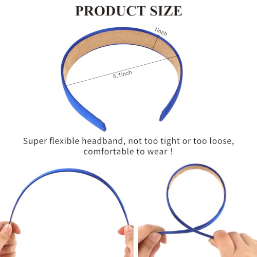 Wecoe Satin Headbands, 16 Pcs 1 Inch Hair Bands for Women & Girls(Set J) | Great for daily wear, festive looks & DIY crafts - color: Set J