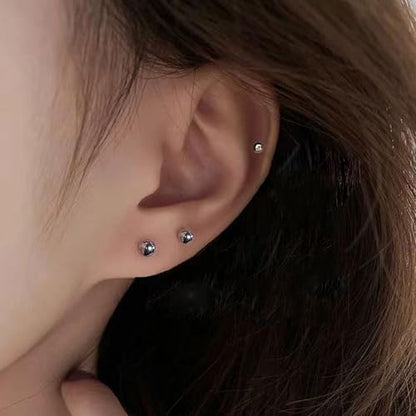 5 Pairs Small Ball Stud Earrings for Women and Men, Hypoallergenic Stainless Steel Round Ball Earrings Set for Sensitive Ears, Multiple Piercings Cartilage (3-7mm)