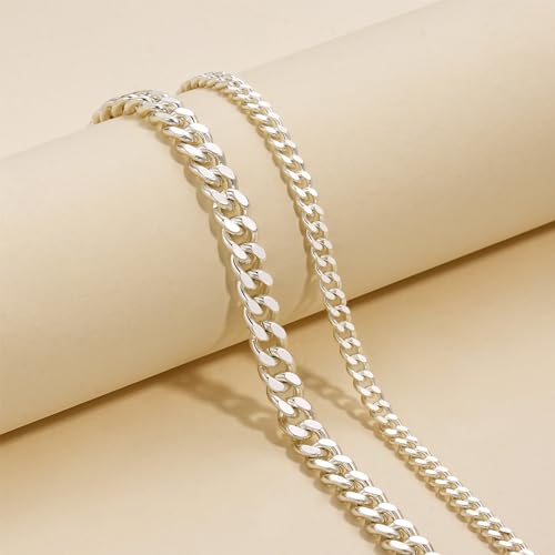 Freekiss Sparkle Glitter Waterproof Ankle Bracelets for Women Trendy | Dainty Layered Anklet for Women Adjustable Womens Anklet Set Stackable Beaded Cuban Link Anklets Beach Jewelry for Women - color: Layered Cuban Chain-SL