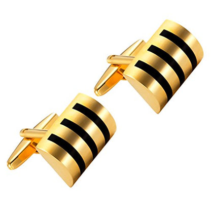 Urban Jewelry Mens Stainless Steel Nautical Knot Cufflinks Formal Wear | Nautical Cufflinks Stainless Steel Rust Resistant Finish Formal Wear Essential Business Style Essential Design - color: Whiskey Barrel Gold Cufflinks
