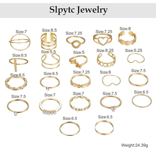 Knuckle Rings Set for Women, Dainty Stackable Midi Rings Simple Stacking Joint Finger Rings Pack Adjustable Cute Butterfly Heart Rings Mixed Size - style: A-22Pcs