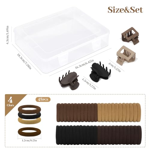 860Pcs Hair Accessories Set for Woman | Bow Hair Clips Hair Scrunchies Bobby Pins Claw Seamless Cotton Ponytail Holders Rubber Elastic Bands with Organizer Box