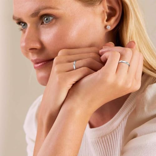 ChicSilver 2/3/5mm 925 Sterling Silver Ring Customizable Plain Dome High Polished Wedding Band Comfort Fit Size 4-12 - color: 3MM Silver