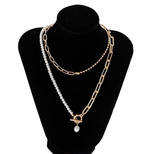 Pearl Look Necklace for Women, Layered, Bar Pendant, Bridal Wedding, Wedding Guest, Prom, And Formal Events, Gift Accessories