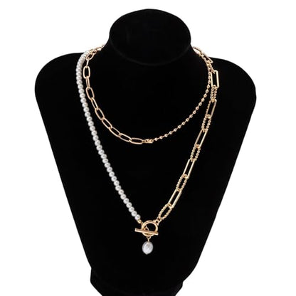 Pearl Look Necklace for Women, Layered, Bar Pendant, Bridal Wedding, Wedding Guest, Prom, And Formal Events, Gift Accessories