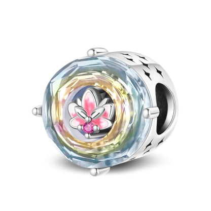 KUNSIR Charms Beads fits Pandora Charm bracelets for Woman 925 Sterling Silver Dangle Pendant Bead Jewelry Beads Gifts Happy Birthday Charms for Women Bracelet&Necklace - style: Lotus Flower Beads