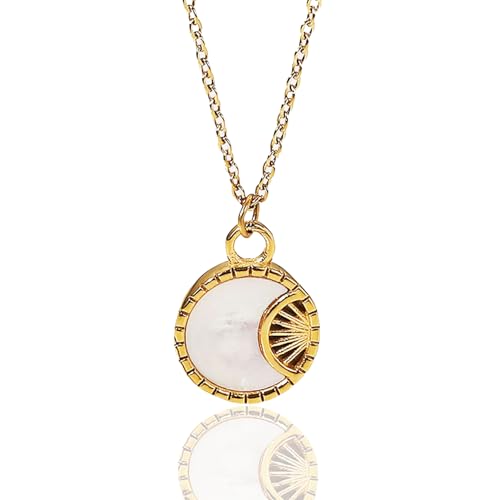 Unisex Celestial Gold Pendant Necklaces, Sun/Moon/Star/Angle Celestial Elements Unisex Choker Gold Lover Chains for Men and Women Jewelry - color: Gold Chain - Sun #2
