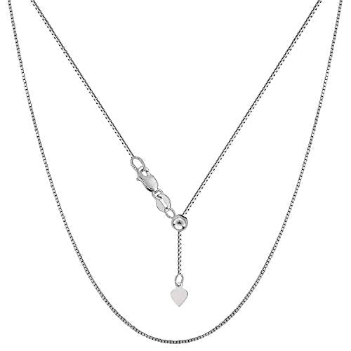 Savlano 925 Sterling Silver Solid 0.8mm Box Adjustable Bolo 14-24 Inch Chain Necklace For Women - Made in Italy Comes With a Gift Box - style: Silver