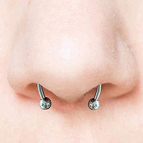 Magnetic Septum Nose Ring Horseshoe Fake Nose Ring Hoop Reusable Nose Ring Hoop Non-Piercing 316L Stainless Steel - 5 Pack