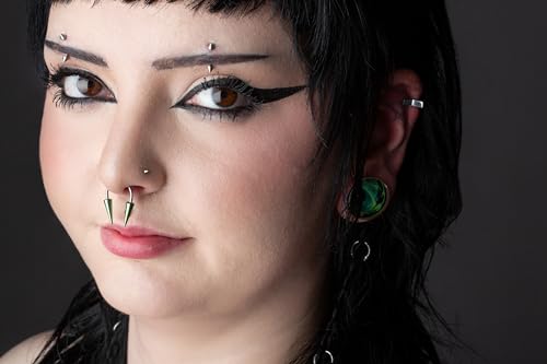 Pierced Owl 16GA EO Gas Sterilized Grade 23 Titanium Spike Ends Curved Barbell Eyebrow Ring - style: 10mm Barbell