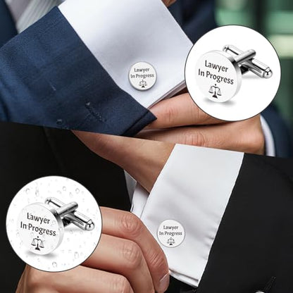 Law Student Gifts for Men Christmas Gifts Law School Essentials Supplies Stainless Steel Cuff Links Cufflink Future Lawyer to Be Gift Cool Birthday Presents Small Stocking Stuffers Valentines Day Gift