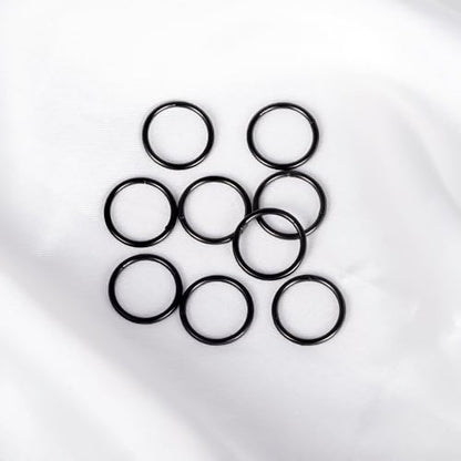 Vankula 10PCS Seamless Septum Nose Piercing Rings Segment Hoop Rings 316L Stainless Steel Ring Stack Clickers Ear Plugs Hangers Women Men Body Jewelry - color: Black, size: 1.2*8mm 10PCS