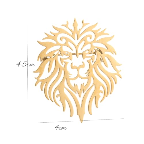 Large-sized Gold Color Phoenix Bird Brooch Wolf and Lion Brooch and Pin - style: Lion King
