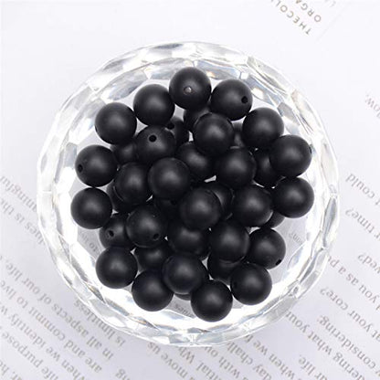 NCB Black Matte Onyx Beads 200pcs 4mm Round Gemstone Beads Spacer Charm Beads Natural Stone Loose Beads for Bracelet Necklace Jewelry Making 4mm 6mm 8mm 10mm (Matte Black Onyx, 4mm 200Beads) - color: Matte Black Onyx, size: 4mm 200Beads