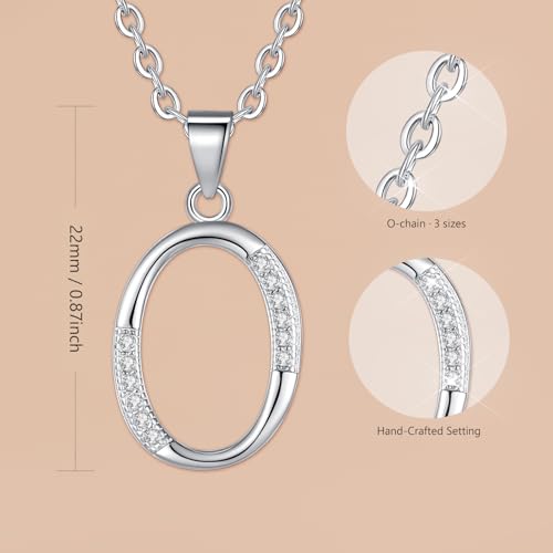 VIKI LYNN Dainty Initial Letter Pendant Necklace for Women | Cubic Zirconia Initial Jewelry, Personalized Letter Necklace, Dainty Women Jewelry, Birthday Gift Idea for Her, Mom and Wife - color: Silver, style: Silver-O