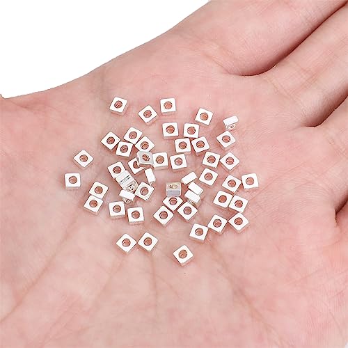 Silver Plated Square Spacer Beads 3x1.5mm 50pcs for Jewelry Making Findings Non Tarnish - color: Silver, size: 3x1.5mm Square