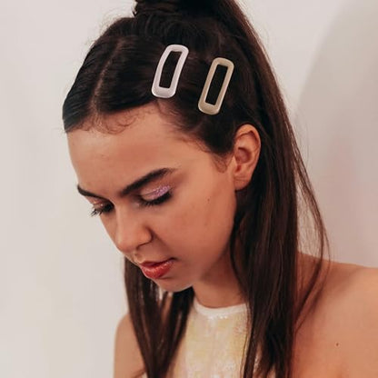 20 PCS Small Rectangle Hair Barrettes For Women Non Slips Snap Clips For Thin Fine Hair,Bright Black Brown Beige,1.97 x 0.55Inch - color: Bright Black Brown Beige