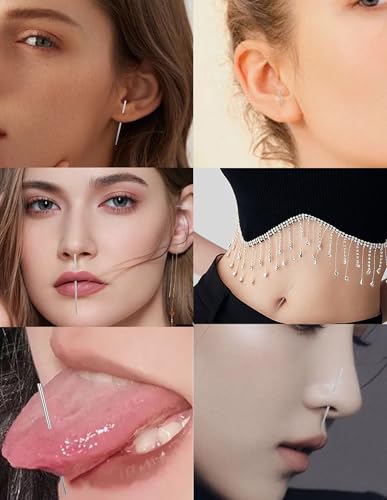 4Pcs Stainless Steel Piercing Taper Insertion Pins 14G 16G 18G 20G Internal/External Threaded Push In Threadless for Lip Nose Ear Navel Eyebrow Nipple Tongue Body Piercing Kit Assistant Tool - color: A:Internal-14G/16G/18G/18G