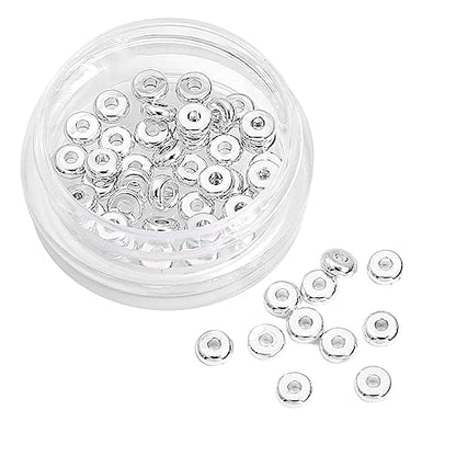 Silver Plated Disk Spacer Beads 4x1.5mm 50pcs for Jewelry Making Findings Non Tarnish - color: Silver, size: 4x1.5mm Disk