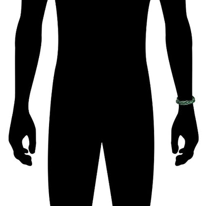 CCBFY Genuine Leather Bracelet Braided Sporty Wide Wristband Punk Jewelry for Men Women - color: 1 Piece - Green