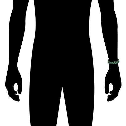 CCBFY Genuine Leather Bracelet Braided Sporty Wide Wristband Punk Jewelry for Men Women - color: 1 Piece - Green