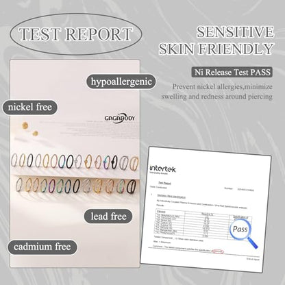 GAGABODY Surgical Steel 2pcs Double Hoop Hypoallergenic Nose Ring Unisex | Seamless Clasp,Used in Nostril,Septum,Lip and All Ear Piercings.22 Gauge to 14 Gauge,a Secure Fit Inner Diameter 6mm to 12mm - color: Gold-Single&Double Hoop, size: 14G-1/2"(12mm)