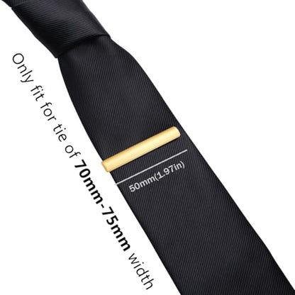 HONEY BEAR 5cm/5.4cm/6cm Mens Tie Clip Bar for Normal Size Steel Business Wedding Gift 1.97"/2.12"/2.36" - style: 5cm Matte Gold Polished