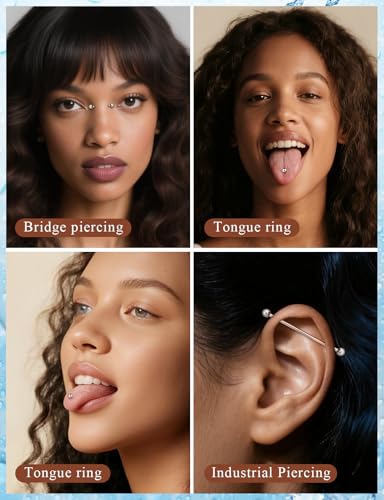 2G 4G 6G 8G 10G 12G 14G 16G Astm F136 Titanium Internally Threaded Nipple Tongue Rings Piercing Jewelry Industrial Straight Barbell Tongue Nipple Ring Bridge Piercing Jewelry For Women Men - size: 14 Gauge-12MM
