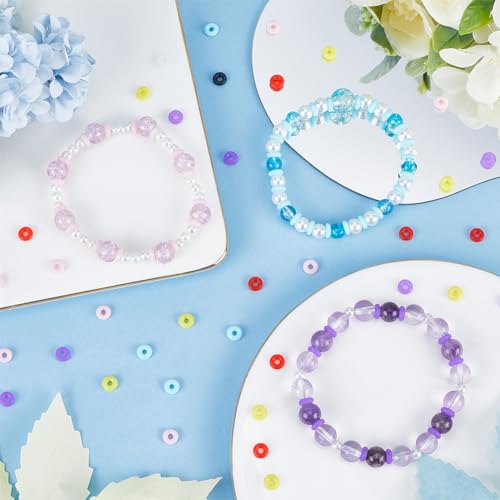 SUNNYCLUE 1 Box 420Pcs Rubber O Rings Beads Silicone O Ring Jewelry Ending Locating Silicone Reusable Spacer Beads for Jewelry Making Accessories Bracelet Necklace