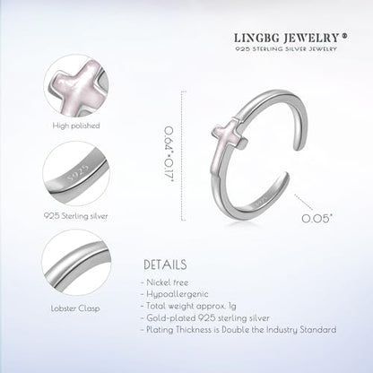 Toe Rings 925 Sterling Silver Toe Rings Adjustable Cross Toe Rings for Women Gold Plated Star Toe Ring Summer Beach Foot Jewelry for Friends - color: 2# Cross Toe Ring
