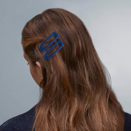 20 PCS Small Rectangle Hair Barrettes For Women Non Slips Snap Clips For Thin Fine Hair,Matte Black Dark Red Blue Brown Gray,1.97 x 0.55Inch - color: Matte Black Dark Red Blue Brown Gray