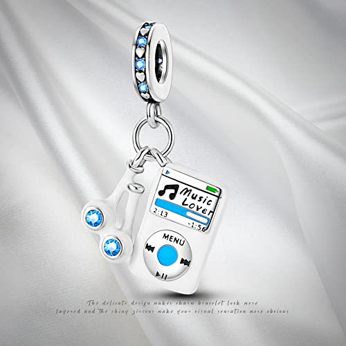 Pandach 925 Sterling Silver Charms for Bracelets and Necklaces Travel Round The World Beads Charms Relaxation Dangle Pendant,Jewelry Beads Gifts for Women - style: Love Music Charm