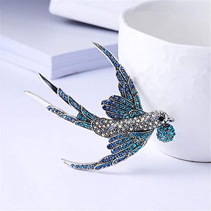 Lovely Crystal Swallow Brooch Pins, AILUOR Elegant Rhinestone Animal Bird Collection Custom Accessories Wedding Brooches Lapel Pin Jewelry Gifts Women