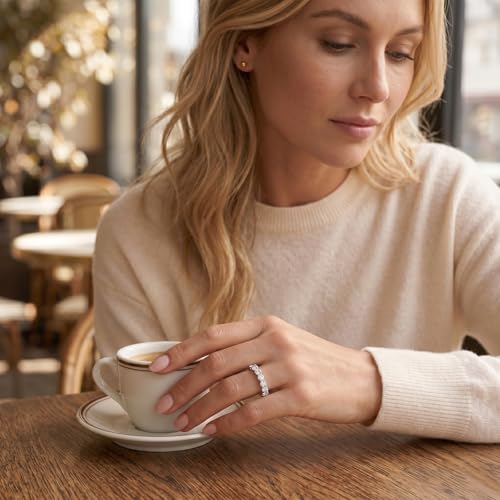 Eternity Engagement Wedding Bands Ring Gold Plated Stackable 3mm Size 4-9 - color: Silver